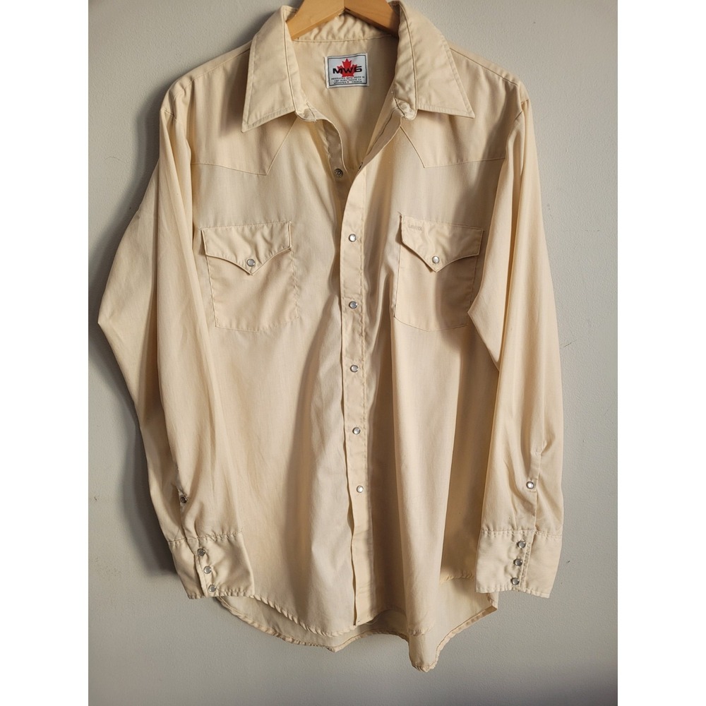 MWG Vintage Pearl Snap Western Button Up X-large To 2 XL‎